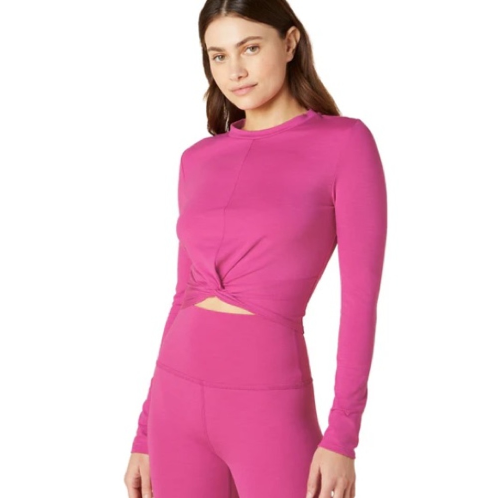 Beyond Yoga Heather Rib Groove Cropped Top
